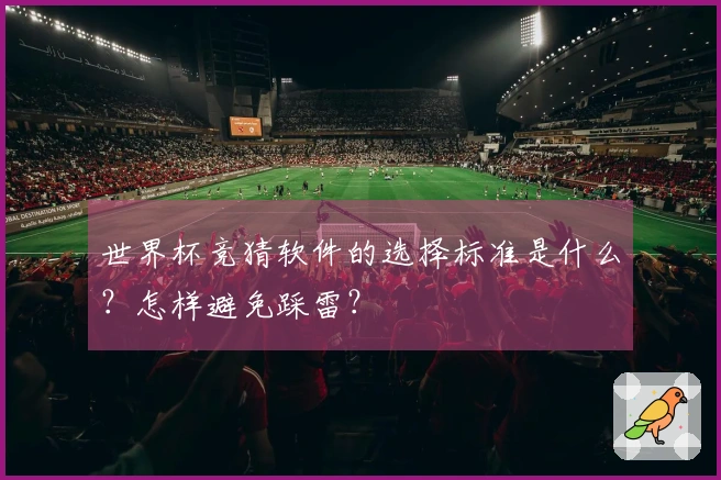 世界杯竞猜软件的选择标准是什么？怎样避免踩雷？